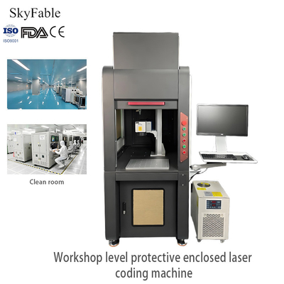 Good price Workshop Level Protection Enclosed Laser Coding Machine 20W IP54 Protection Level online