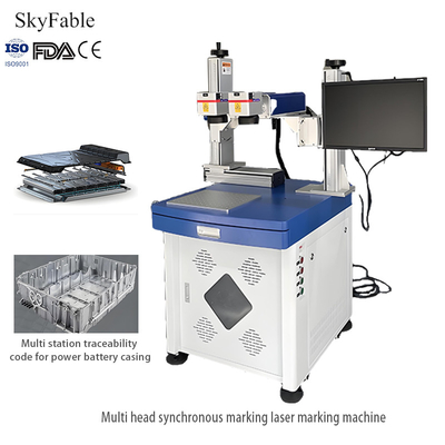 Good price Automated Multi Head Fiber Laser Marking Machine For High Temp Resistant New Energy online