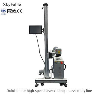 Good price High Precision Automatic Flying Laser Marking Machine For Food Electronic Metal Consumables Coding online
