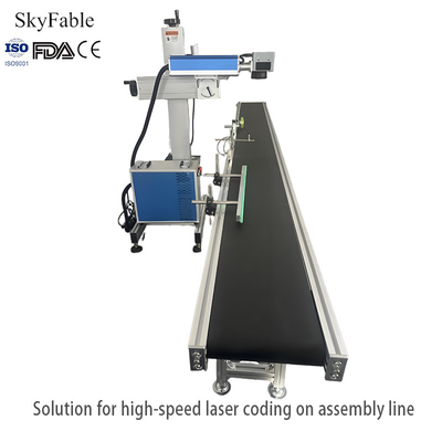 Good price Metal Plastic Glass Flying Marking Machine Fiber Laser Engraving Machine Air Cooling online