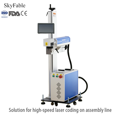 Good price Pharmaceutical Laser Flight Marking Machine Air Cooling 20W 30W 50W FDA Standard online